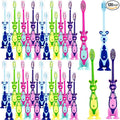 120 Pcs Kids Toothbrushes Bulk Cute Little Kangaroo Toothbrush with Cover Suction Cup Individually Wrapped Kangaroo Animal Toothbrush for Children Home School Camp Daycare Travel