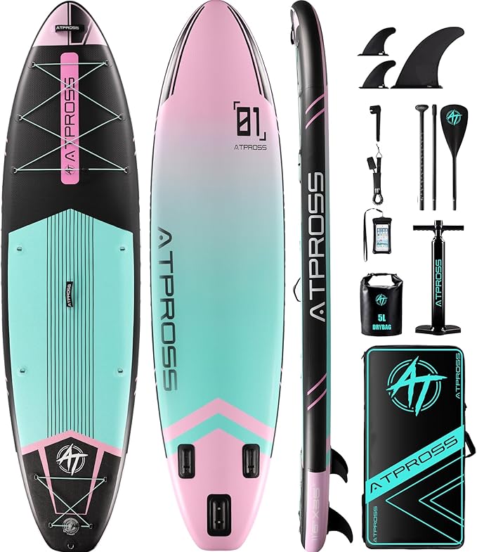 11'6"x35" Inflatable Paddle Board, 450lbs Extra Wide Stand Up Paddleboard for Adults with Premium SUP Accessories Kit & Backpack, Blow Up Kayak Non-Slip Stable Deck Boat for Yoga Fishing Surf