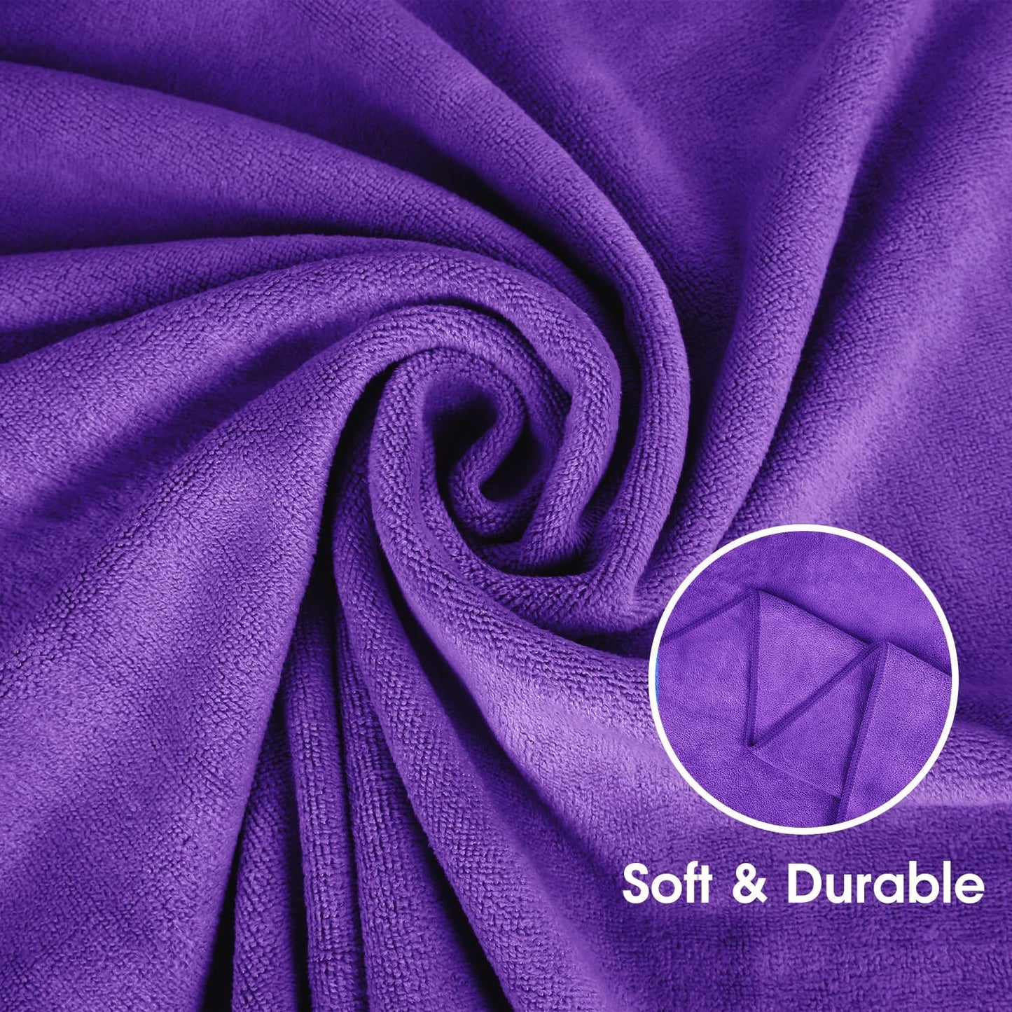 JML Microfiber Towels, Bath Towel Sets (6 Pack, 27" x 55") - Extra Absorbent, Fast Drying, Multipurpose for Bath, Swimming, Fitness, Sports, Yoga, Dark Blue/Green/Pink