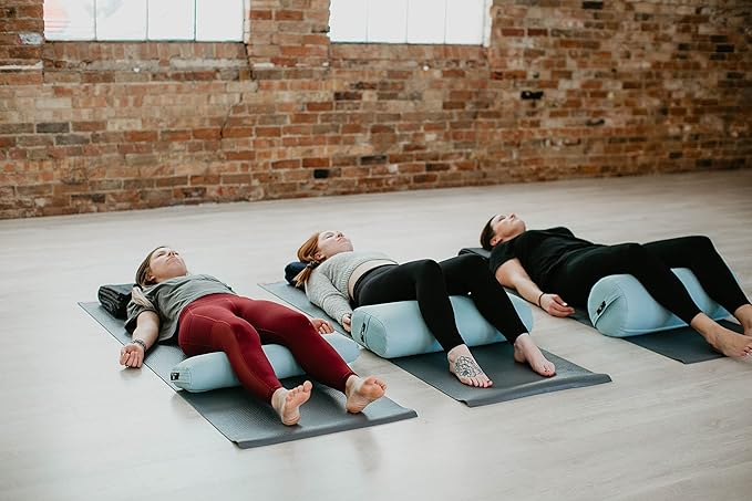 Hugger Mugger Pranayama Yoga Bolster - Very Firm, use Under Length of Spine for Deeper Breathing or Under Ankles, Handmade in The USA