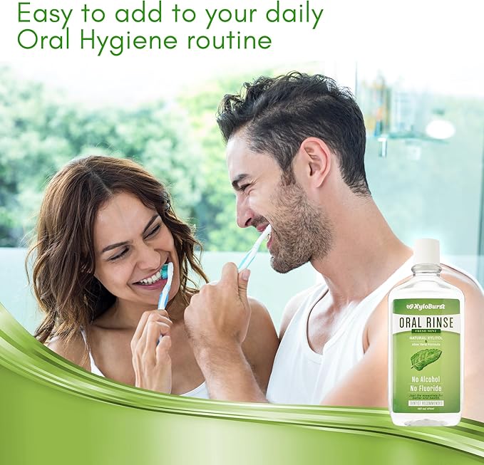 Xyloburst Oral Rinse Mouthwash - Natural Xylitol Mouthwash | Fluoride Free Mouth Wash | Alcohol Free Mouth Wash | Fresh Mint Mouth Rinse | SLS Free
