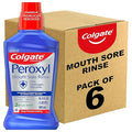 Colgate Peroxyl Antiseptic Mouthwash and Mouth Sore Rinse, 1.5% Hydrogen Peroxide, Mild Mint - 500ml, 16.9 Fluid Ounces (Pack of 6)