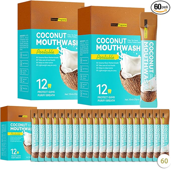 60PCS Travel Size Mouthwash,Portable Mini Mouthwash,Long-Lasting Freshness Travel Mouth Wash for Oral Care A11