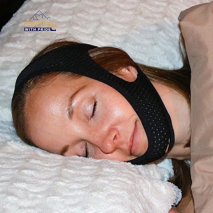 Anti Snore Chin Strap - Anti-Dry Mouth Chin Strap for CPAP Users - Stop Noise - Snoreless Sleeping Solution for Men and Women - Breathing Aid for Snoring