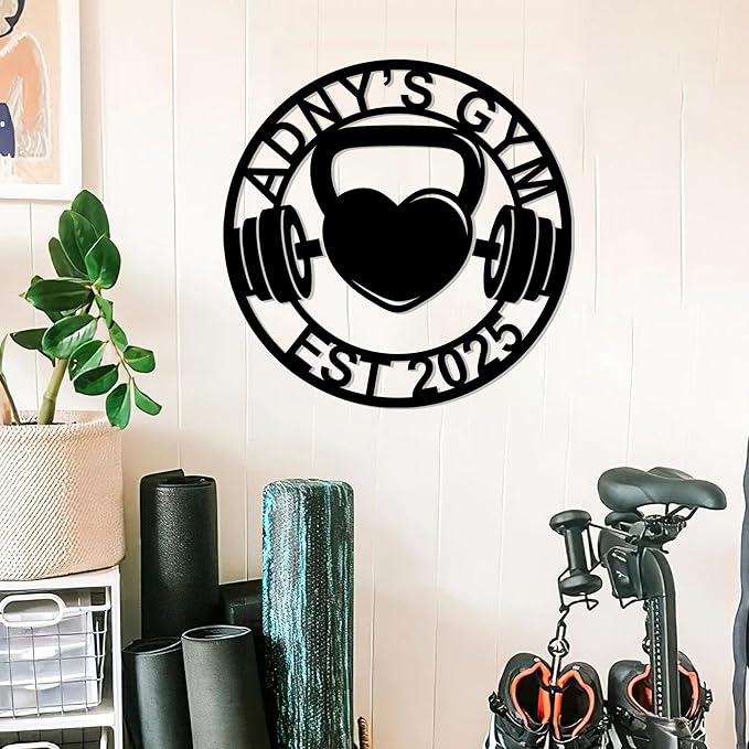 Luxury Personalized Gym Metal Sign, Custom Home Gym Sign, Home Gym Decorations, Gifts for Fitness Lovers, Workout Room Decor, Gym Signs for Home Gym, Christmas Gifts 3
