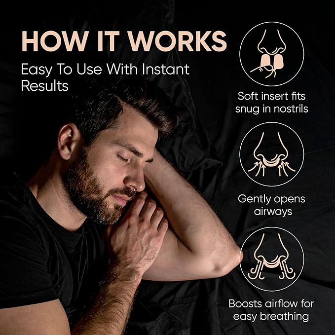 Anti Snoring Devices – Nasal Dilators - Nose Clips for Snore Relief & Better Sleep – Comfortable Silicone Snore Stopper – Anti Snoring Nose Vents – 8 Pack + Travel Case