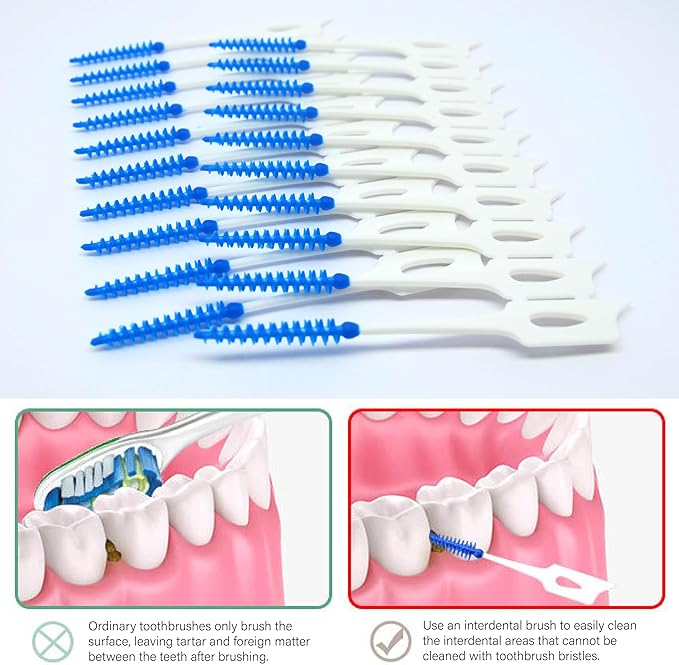 Ndzefan160PCS Portable Silica Gel Toothpick Toothbrush Original Suitable for Oral Care of Adults and Children,Toothpick Brushes Teeth Cleaning Tool (Blue)