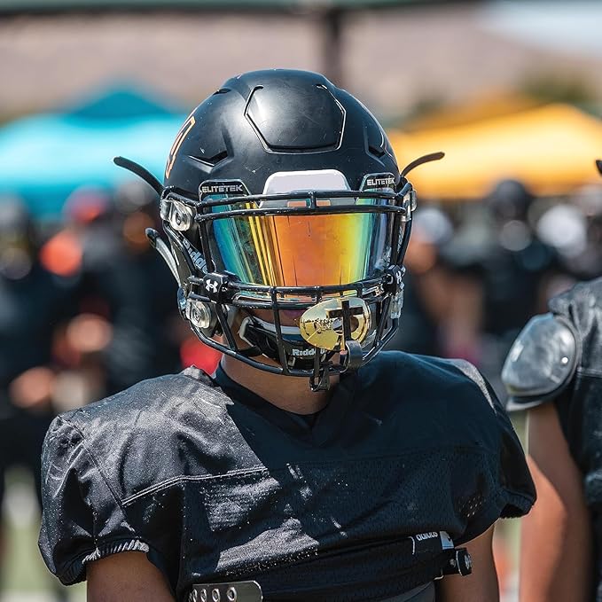 Battle Sports Cross Oxygen Football Mouthguard - Flujo de aire Superior y Mejor rendimiento, máxima protección y transpirabilidad Boquilla de fútbol, funciona con abrazaderas - Black Diamond