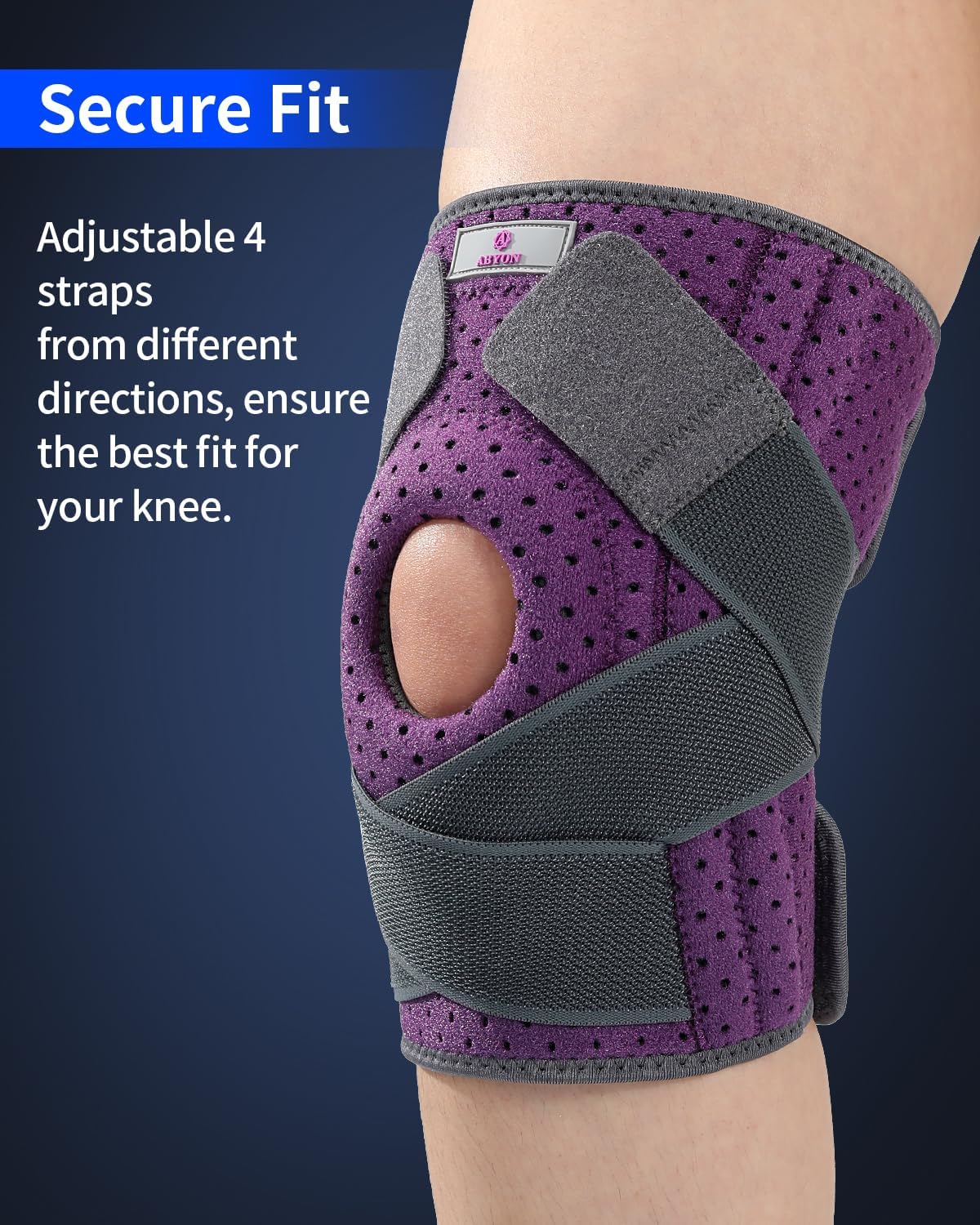 ABYON Knee Brace for Women/Men Plus Size Meniscus Tear, ACL, Arthritis.Knee Support with Dual Side Stabilizers & Crossed Compression Straps Maximum Support for Knee Pain Relief and Fast Recovery - Please Check How To Size Video
