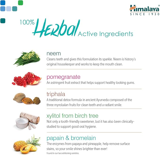 Himalaya Botanique Complete Care Whitening Toothpaste, Simply Peppermint, Fluoride Free for a Clean Mouth, Whiter Teeth and Fresh Breath, 5.29 oz, 4 Pack