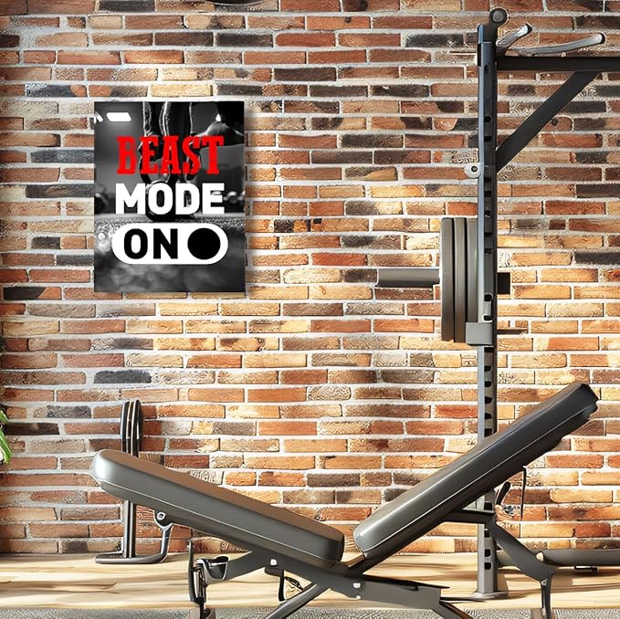 Inspirational Gym Wall Decor,Fitness Quotes Wall Art,Beast Mode on Canvas Wall Decor for Home Gym