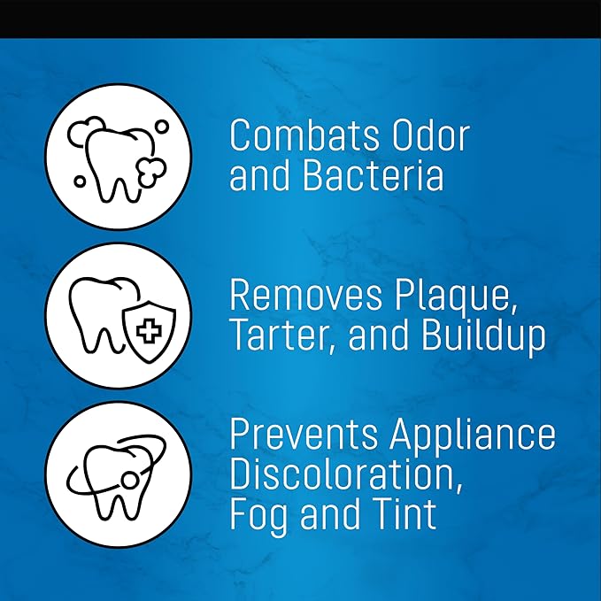 Retainer Cleaner Tablets - Quick 3-Minute Clean for Dentures, Mouth Guards, Aligners, and Night Guards - 120 Dental Cleansing Tablets - FSA HSA Approved Dental Appliance Cleanser