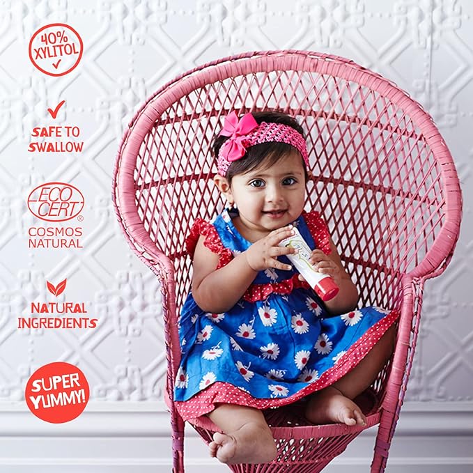 Jack N' Jill Natural Toothpaste for Baby and Infants - Fluoride Free Training Toothpaste, 40% Xylitol, BPA Free - Banana, 1.76 oz (Pack of 2)