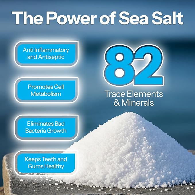 H2Ocean Healing Rinse Natural Sea Salt Oral Care - Mouth Rinse for Oral Care - Great for Piercings, Sore Throats & Gum Health - Alcohol- & Fluoride-Free Mouthwash - Lemon Ice, 8 oz (Pack of 2)