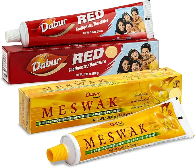 Dabur Meswak Toothpaste - Fluoride Free Toothpaste, for Oral, Gum Health & Dental Care. with Miswak Essence, Daily for Oral Care (Pack of 3)