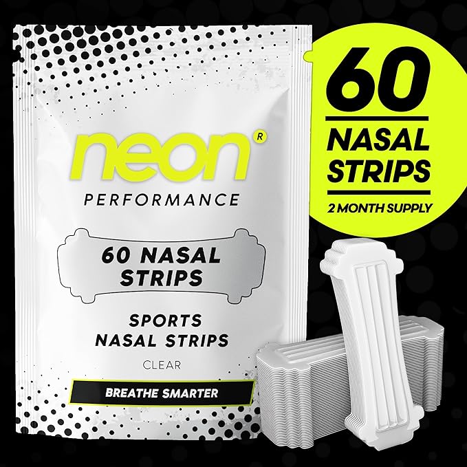 Nasal Strips (60 Count) - Oil & Sweat Resistant Adhesive - Athletic Nasal Strips for Sport & Nose Strips for Snoring & Sleeping - Nose Strips for Breathing (Clear Transparent)