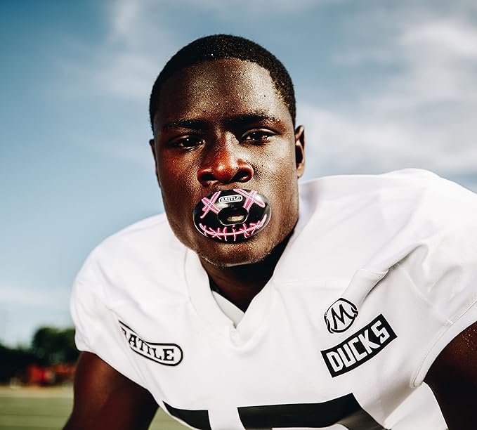 Battle Sports Oxygen Football Mouthguard - Football Mouth Guard with Strap, Superior Airflow & Better Performance, Maximum Breathability, Works with Braces