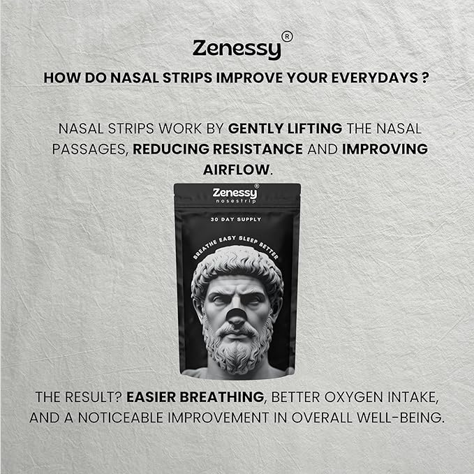 Nasal Strips (30 Count) – Extra Strength Anti-Snoring & Nasal Congestion Relief – Breath Better, Sleep Deeper – Comfortable & Drug-Free Nose Strips for Men and Women