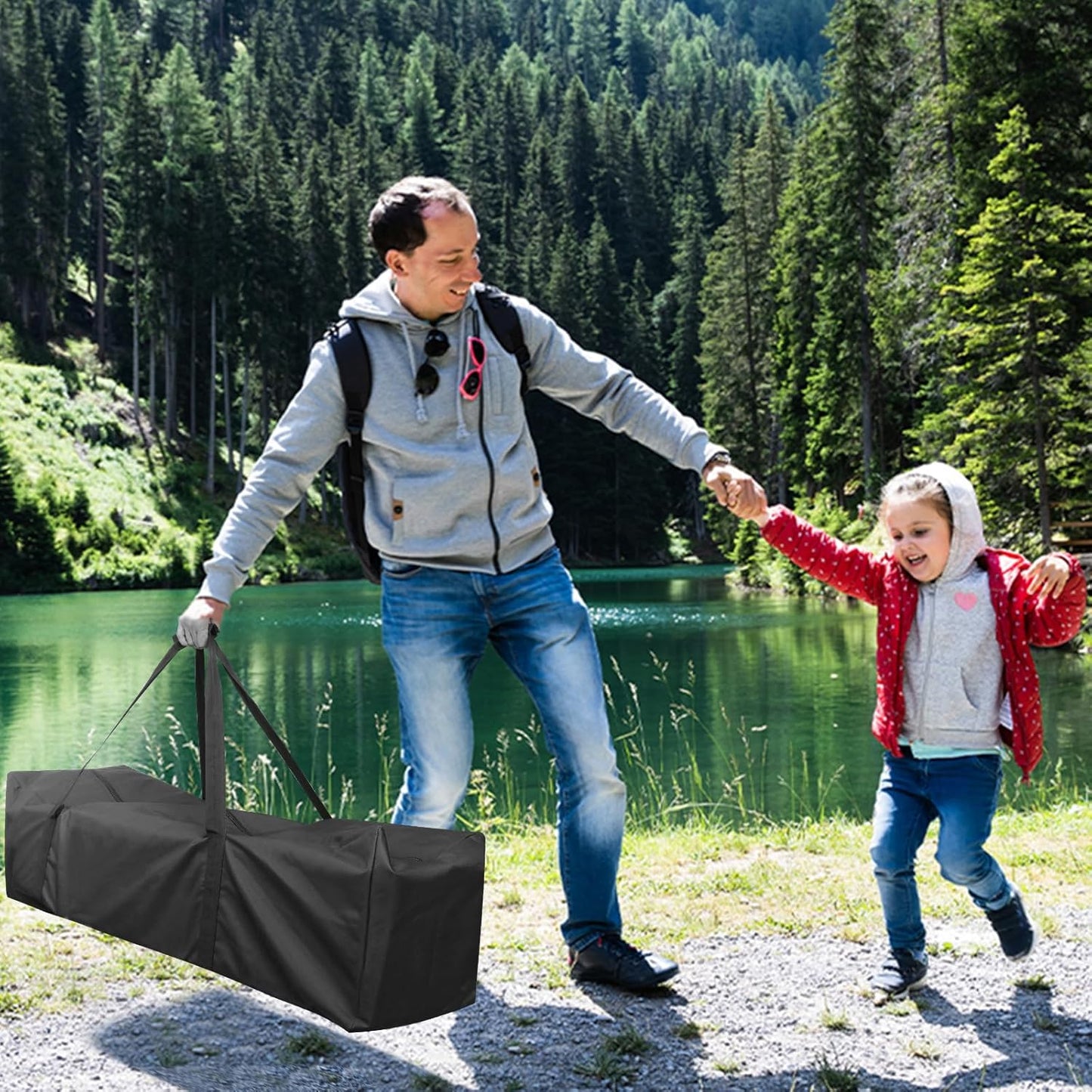 INFANZIA 50x13x13 inch Duffel Travel Sports Equipment Bag, Long Luggage Bag with Upgrade Zipper Water Resistant, Extra Large Foldable Storage Bag for Camping, Tent, Tripod, Fishing