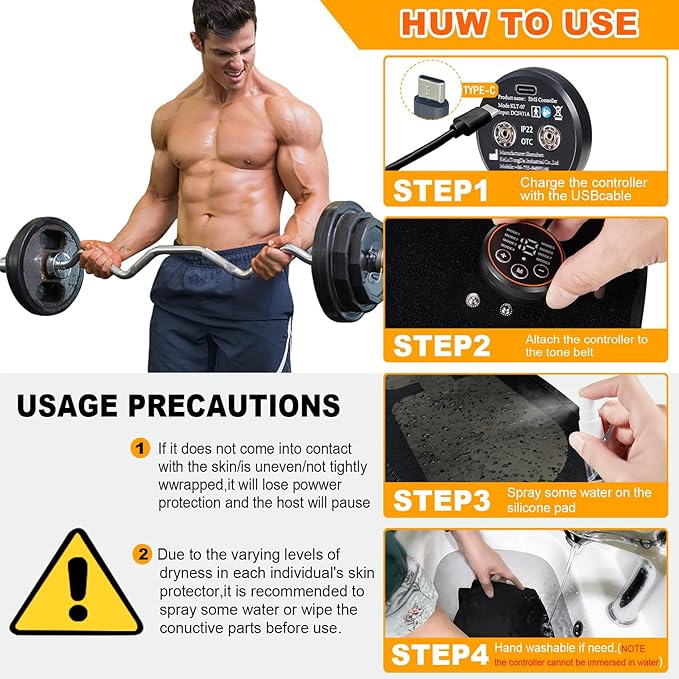 ABS Stimulator Muscle Toner Flex Fitness Belt for Waist Trimmers FDA Cleared AB Machine Abdominal Toning Ems (Blue, One Size)