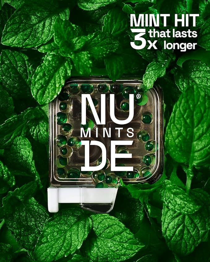NUDE MINTS | Dual Action Liquid Capsules | Mouth Watering Mint - Lasts 3X Longer - 3X Stronger - Extreme Bad Breath Treatment For Adults - Sugar Free, 0 Calorie - Spearmint - 10 Pack - 300 Capsules