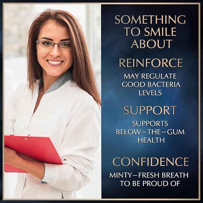 Dental Probiotics for Teeth and Gums - Fresh Breath Lactobacillus Salivarius Probiotic for Women and Men - Oral Probiotics for Mouth Bad Breath Dental Probiotic for Mouth Health - 90 Mint Tablets