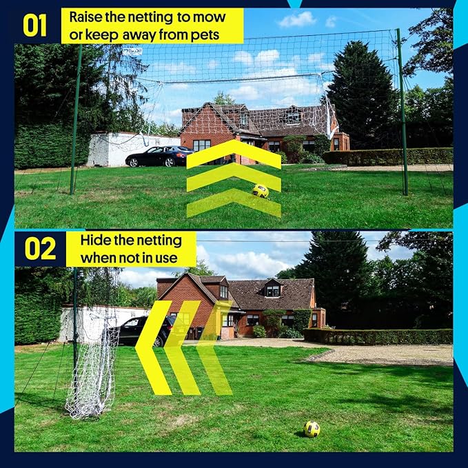 3-in-1 Soccer Training Rebounder & Goal Backstop Net - Soccer Goal for Volley, Passing, Solo Training - Outdoor Sports, Backyard Games