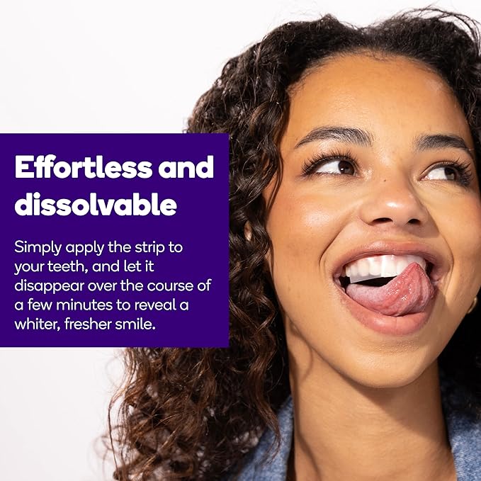 Burst Teeth Whitening Breath Strips (Polar Mint/1 Pack) | Kills 93% of Bad Mouth Germs | Up to 4 Shades Whiter in One Use | Easy to Apply/Quick Dissolving