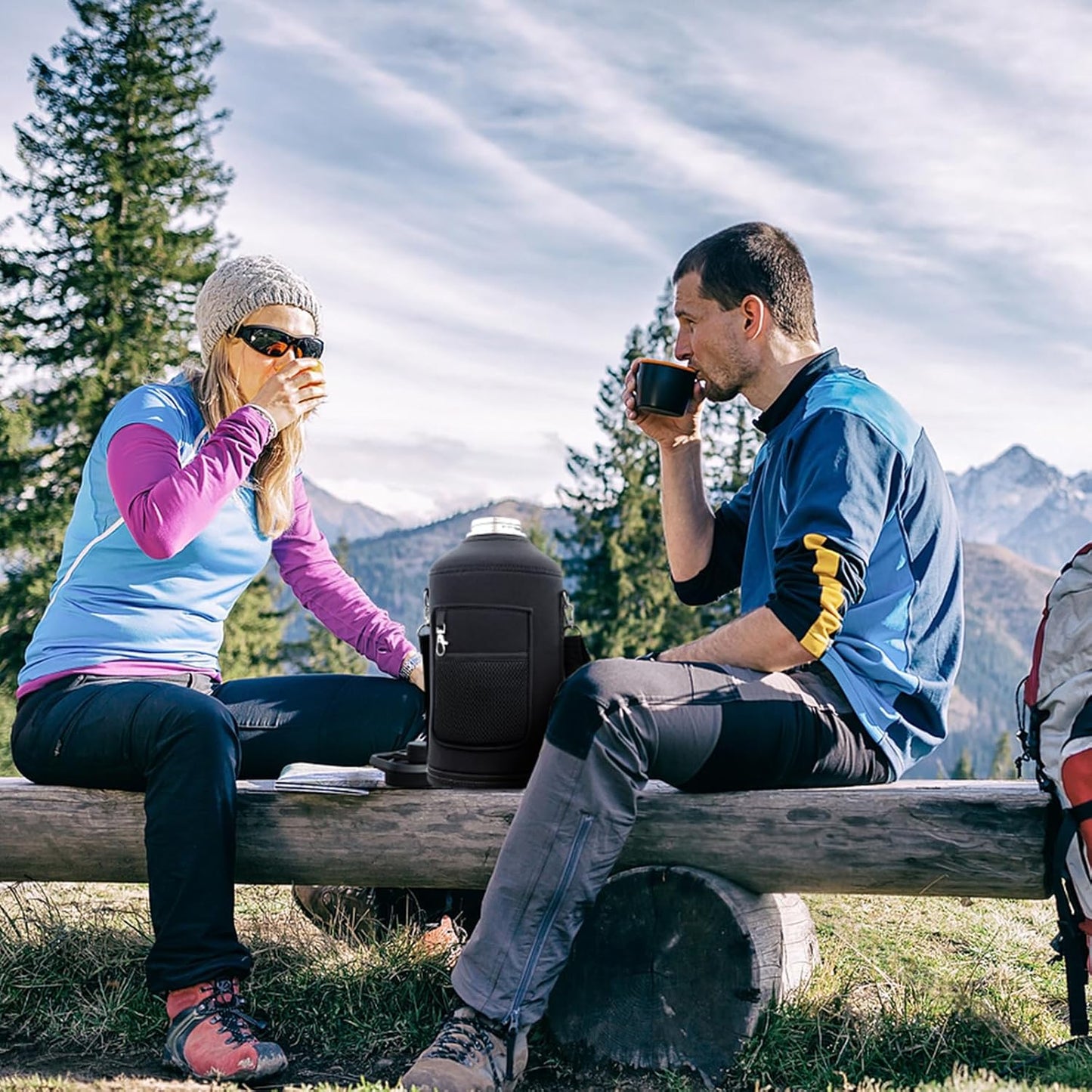 1 Gallon Water Bottle Insulated | Thickened Stainless Steel Vacuum Metal Water Jug | Portable Sports Large for Gym and Hiking with Straw, Carrier Bag, Handle Strap | BPA-Free 128 oz