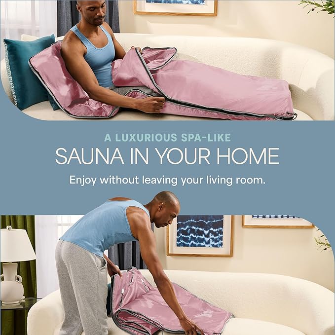 Lifepro BioRemedy Infrared Sauna Blanket – Available in 5 Colors – Portable Far Infrared Home Sauna Bag for Detox, Tension, and Relaxation – Adjustable Temp (86–158°F) & Timer – Includes Detox Wraps
