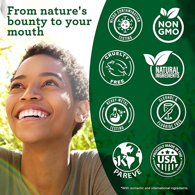 GuruNanda Starter Pulling Oil Mouthwash for Natural Teeth Whitening, Coconut and Peppermint Oil for Fresh Breath & Happy Gums, with Tongue Scraper, Alcohol-Free, 2X8 Oz