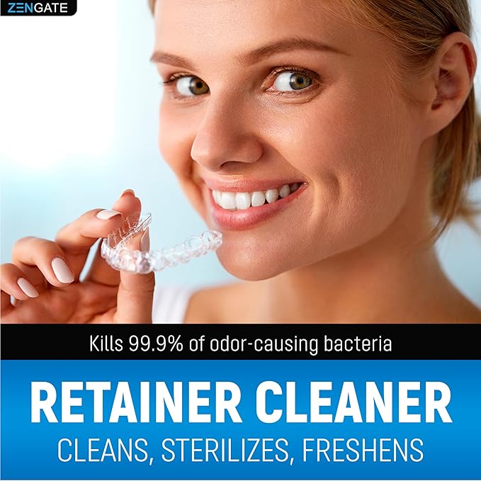 Retainer Cleaner Tablets - Quick Clean for Dentures, Mouth Guards, Aligners, Night Guards - Dental Cleansing Tablets - FSA HSA Approved Items - 2 Packs (240 Tablets Total) - 8 Months Supply