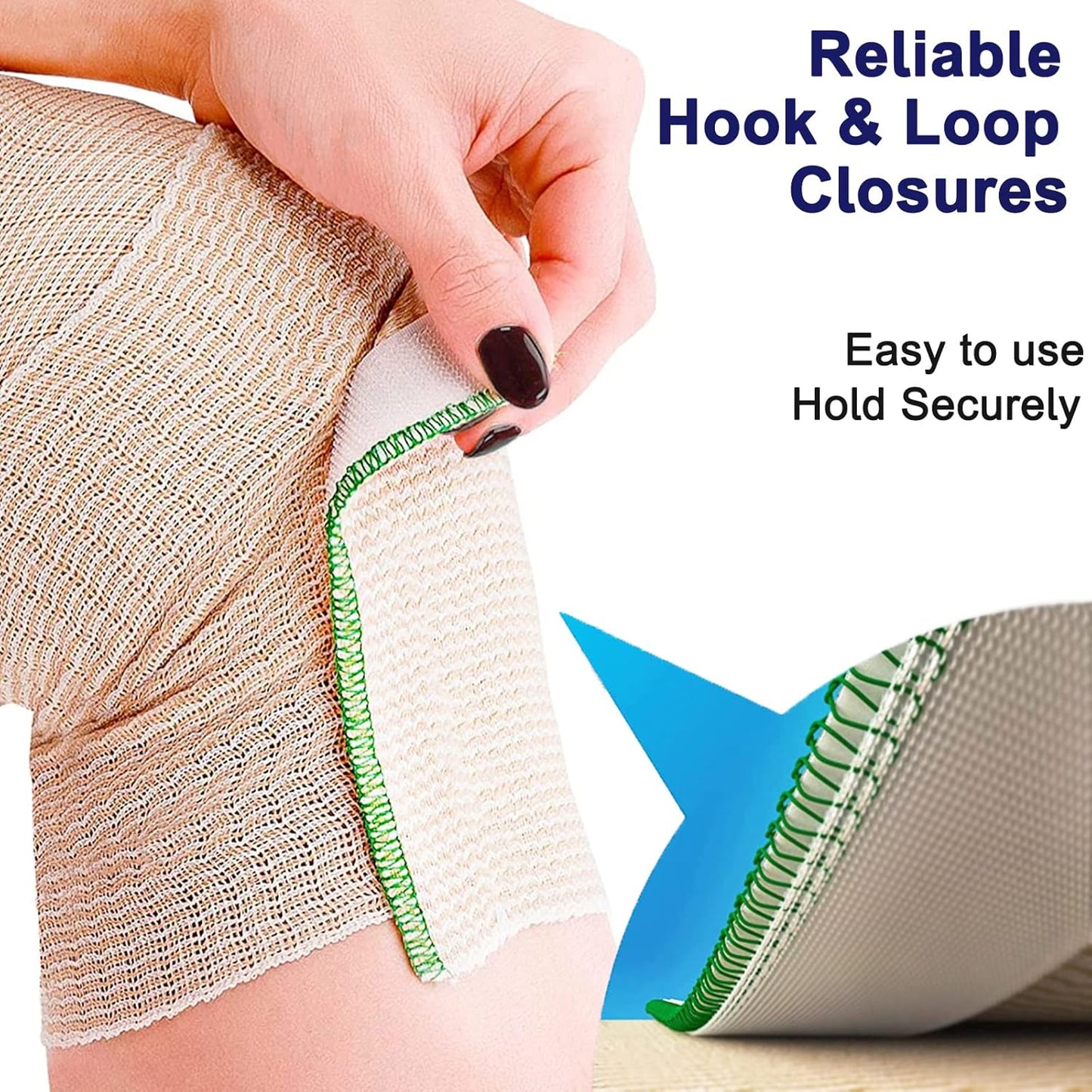 24 Pack Elastic Bandage Wrap (6x2”, 6x3, 6x4, 6x6) Compression Bandage Wrap with Hook and Loop Closure on Both Ends Self Adhesive Bandage Wrap for Sports, Medical, and Injury Recovery