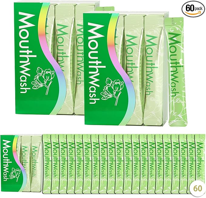 60PCS Travel Size Mouthwash,Portable Mini Mouthwash,Long-Lasting Freshness Travel Mouth Wash for Oral Care A16