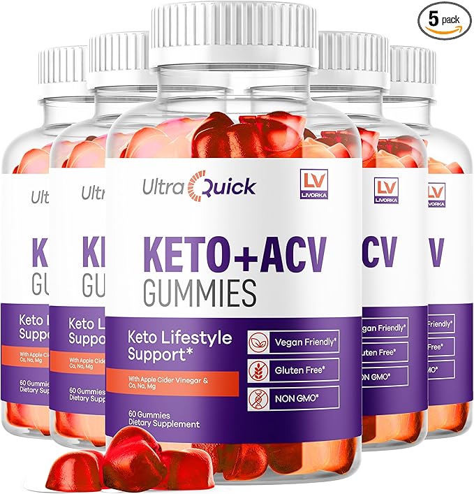 (5 Pack) Ultra Quick Keto ACV Gummies, UltraQuick Keto ACV Gummies 1050MG, UltraQuick Keto Plus ACV Gummies Support, Ultra Quick Keto, Ultra Quick Keto Plus ACV Gummy, 300 Gummies For 5 Months