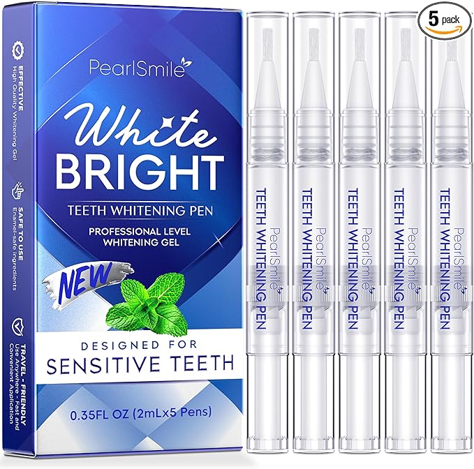 Teeth Whitening Pen – 35% Urea Peroxide Gel, Clear Twist-Dispensing Whitening Pens for Stain Removal, Professional-Strength, Easy-to-Use, Travel-Friendly(A Set of 5 Pens)