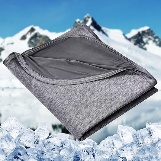 HOMFINE Cooling Blankets for Hot Sleepers - Summer Blanket Thin Lightweight Breathable Soft Double Side Enhanced Cooling for Bed Couch Sofa, Keep Cool for Night Sweats (Black, 50 x 70 inches)