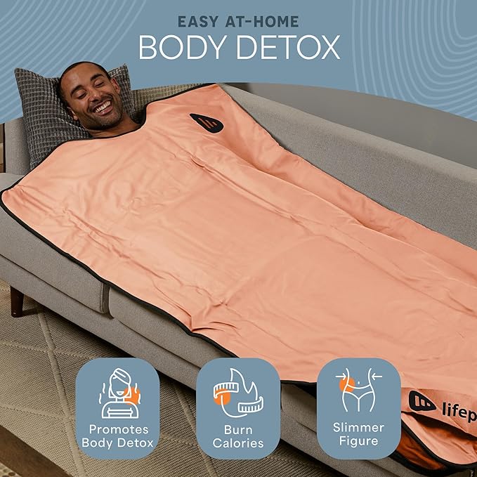 LifePro RejuvaWrap Infrared Sauna Blanket for Detox & Relaxation – Available in 5 Colors & 3 Models – Portable Far Infrared at Home Sauna for Muscle Relief, Circulation & Recovery – 9 Heat Levels