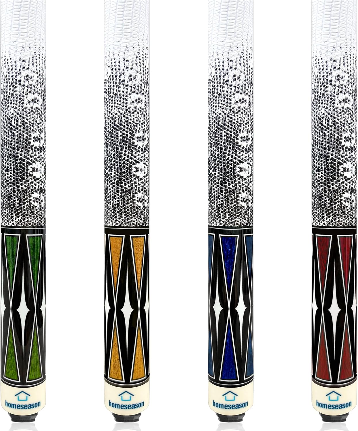 HomeSeason Pool Cue Stick 58" Billiard Cue Sticks 3D Printed Grip Professional Low Deflection Pool Sticks Maple Wood Pool Sticks 13mm Tip