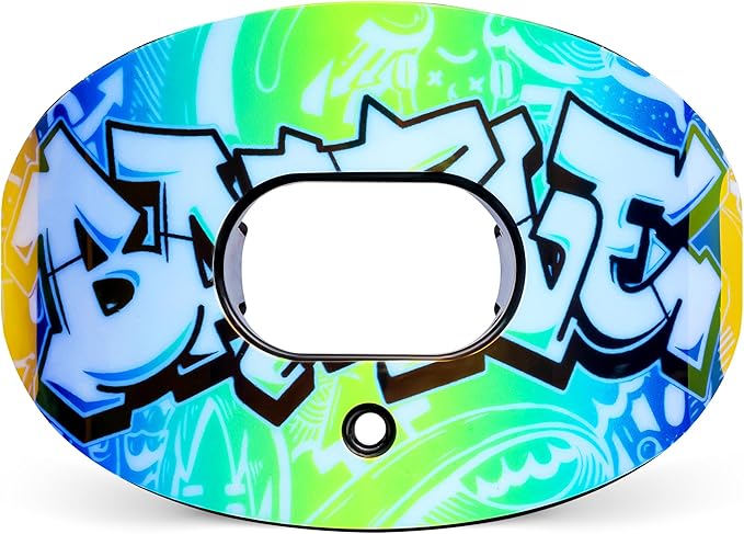 Battle Sports Iridescent Oxygen Football Mouthguard - Football Mouth Guard with Strap, Superior Airflow and Better Performance, Maximum Breathability, Works with Braces