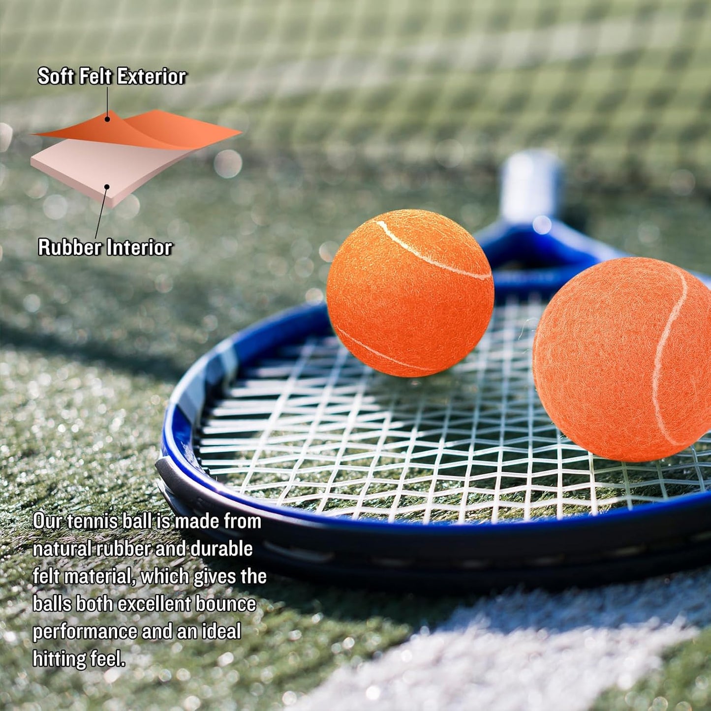 30 Pack Tennis Balls, Training Tennis Balls, Pet Dog Playing Balls, Practice Tennis Balls with Mesh Bag for Transport and Beginner Training