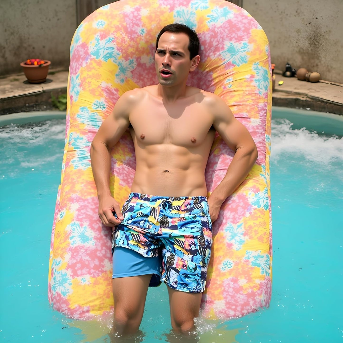 INGEAR Men's Athletic Stretch Workout Shorts Gym Quick Dry Running Trunks Boxer Lining