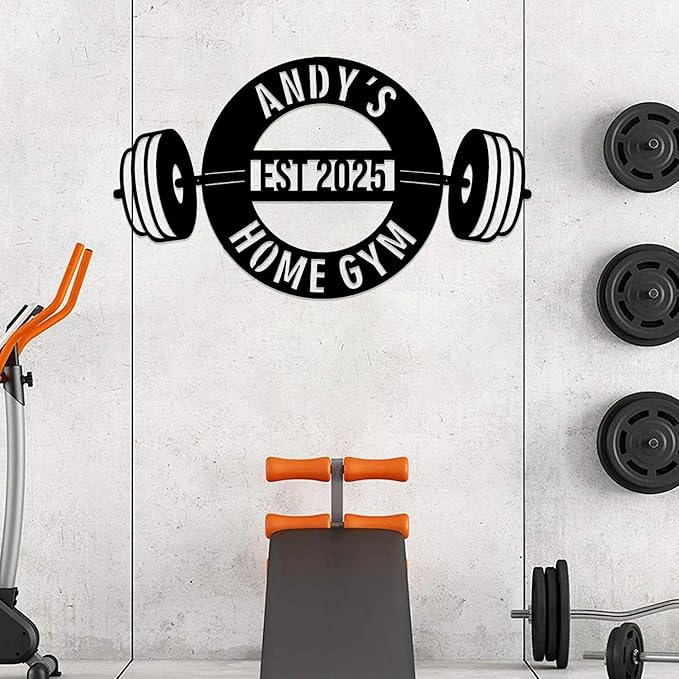 Luxury Personalized Gym Metal Sign, Custom Home Gym Sign, Home Gym Decorations, Gifts for Fitness Lovers, Workout Room Decor, Gym Signs for Home Gym, Christmas Gifts 1