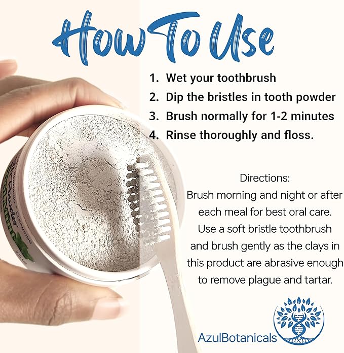 Remineralizing & Cleansing Tooth Powder, Cool Mint. Fluoride Free, SLS Free, Nano Free for Organic Oral Wellness (1 Ounce (Pack of 2), Travel Size