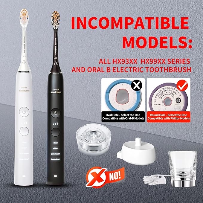 Wall Charger for Philips Sonicare Electric Toothbrush, Wireless Electric Toothbrush Wall Charger for Philips Sonicare HX6100/ HX3000/ HX6000/ HX8000/ HX9000 Series, White