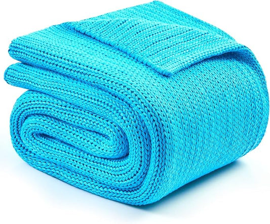 L'AGRATY Knitted Weighted Blanket - 60"x80" 20lbs Cooling Chunky Knit Heavy Blanket for Adults Braided Crochet Throw Thick Cable Yarn Knit Decorative No Beads Evenly Weighted Machine Washable