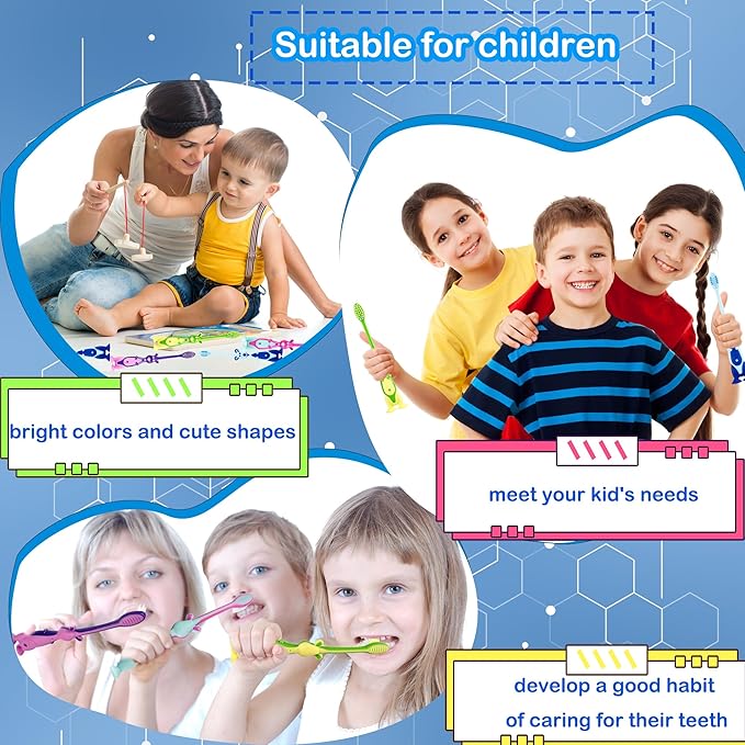 120 Pcs Kids Toothbrushes Bulk Cute Little Kangaroo Toothbrush with Cover Suction Cup Individually Wrapped Kangaroo Animal Toothbrush for Children Home School Camp Daycare Travel