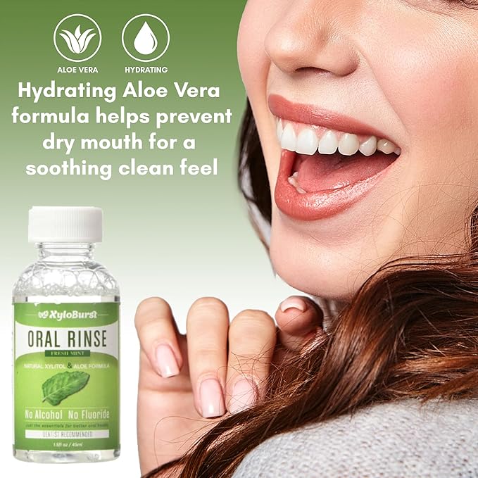 Xyloburst Oral Rinse Mouthwash - Natural Xylitol Mouthwash | Fluoride Free Mouth Wash | Alcohol Free | Fresh Mint Mouth Rinse | SLS Free | Travel 10-Pack