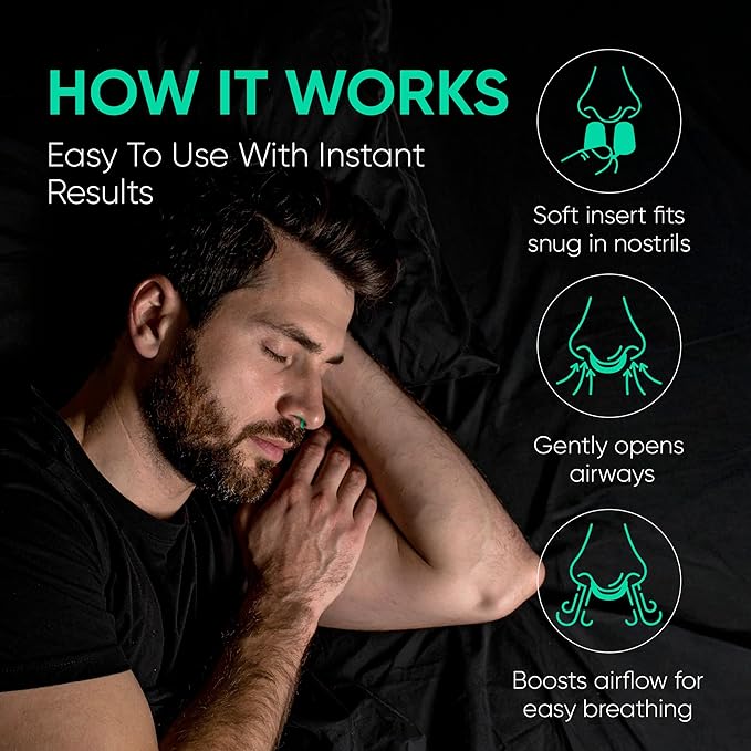 Anti Snoring Devices – Nasal Dilators - Nose Clips for Snore Relief & Better Sleep – Comfortable Silicone Snore Stopper – Anti Snoring Nose Vents – 8 Pack