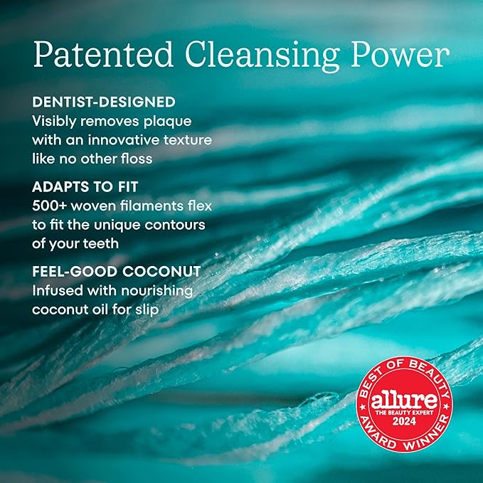 Cocofloss Woven Dental Floss, Dentist-Designed Oral Care, Waxed, Vegan, Kid-Friendly, with Coconut Oil, 4-Pack of Mint, Coconut, Orange, Strawberry (33 yard Each)